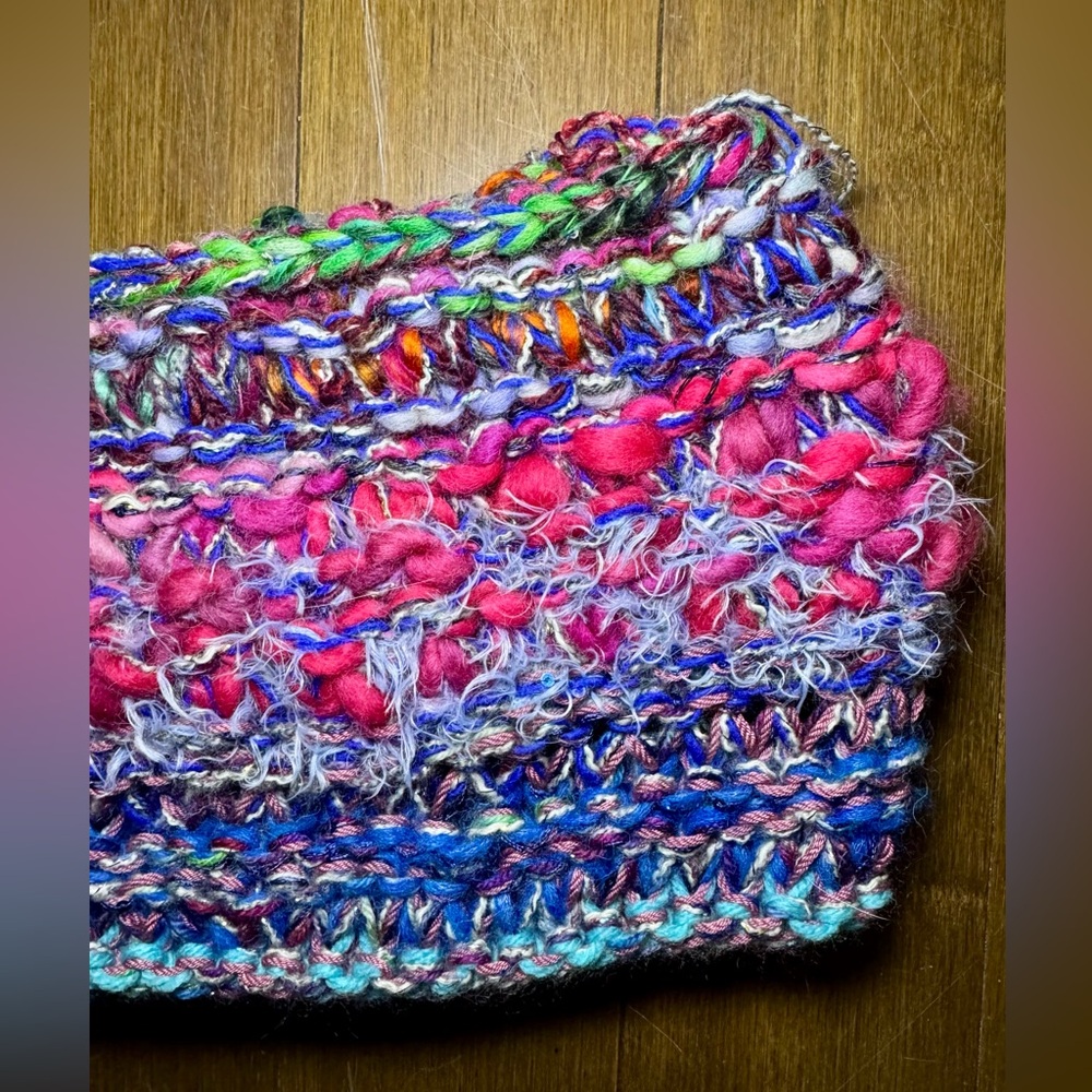 Hand Crafted Multicolor Knit Wrap - Picture 10 of 14